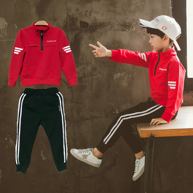 Boys'New Spring Garment in Two Kids' Leisure Sports Kids'Spring School Garments - Cindi Book