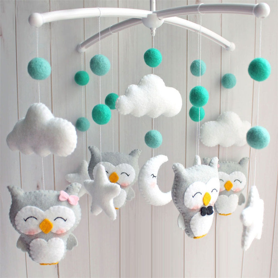 Newborn Owl Hand-Made Fabric Crib Rattle Toy - Cindi Book