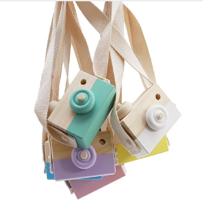 Cute Wooden Camera Toys Baby Kids Hanging Photography Prop Decoration Educational Outdoor Activity Toy Children's Day Happy Gift