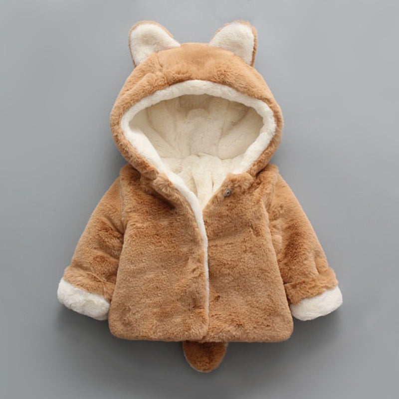 Winter popular girl's plush plush coat baby - Cindi Book