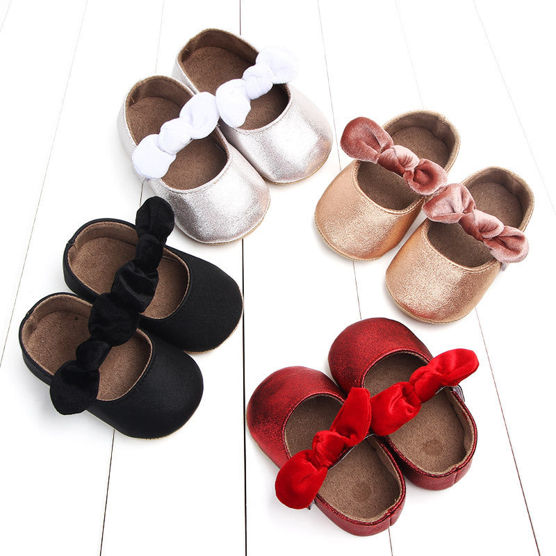 Spring bowknot rubber sole baby toddler shoes - Cindi Book