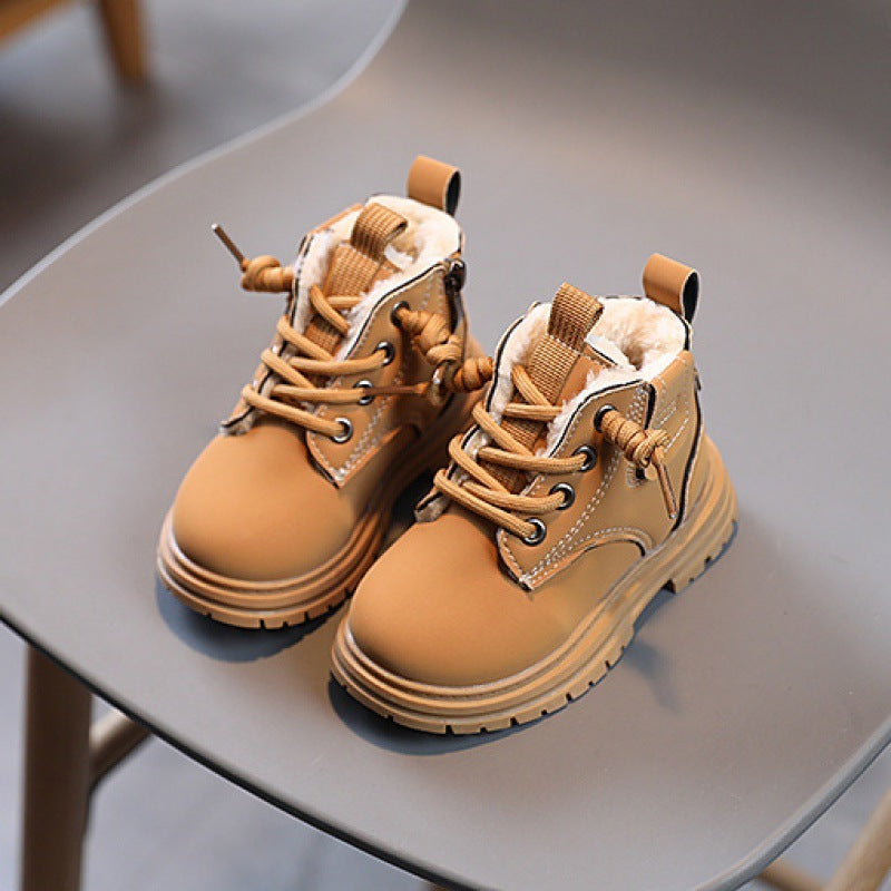 Baby Soft Bottom Short Boots High-top With Velvet Thickening Thermal Cotton Shoes - Cindi Book