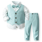 Boy's Waistcoat Suit Spring And Autumn Flower Girl Wedding Clothes Suit - Cindi Book