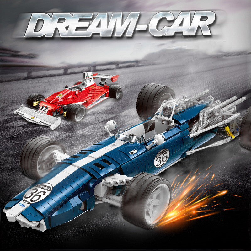 Creative Technology Blue Racing Car Assembling Building Blocks Toy - Cindi Book