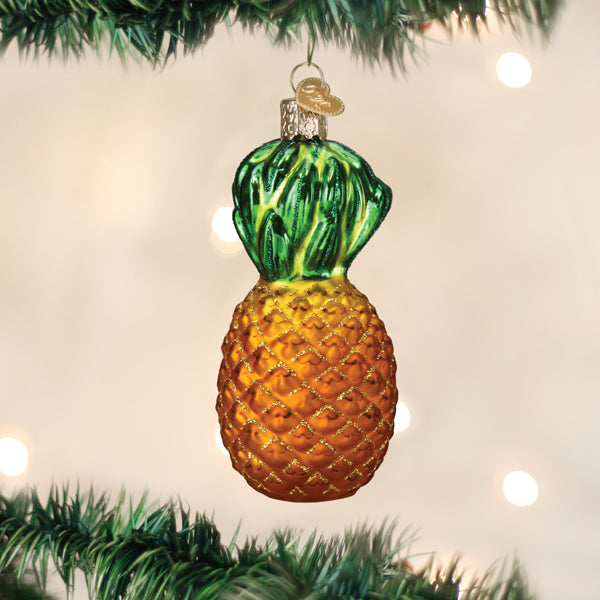 Old World Christmas Pineapple Ornament - hand-blown glass Christmas tree ornament