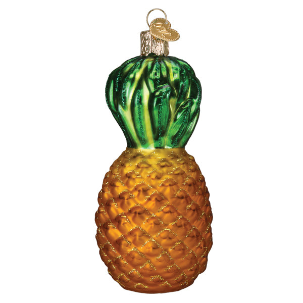 Old World Christmas Pineapple Ornament - hand-blown glass Christmas tree ornament (view 5)