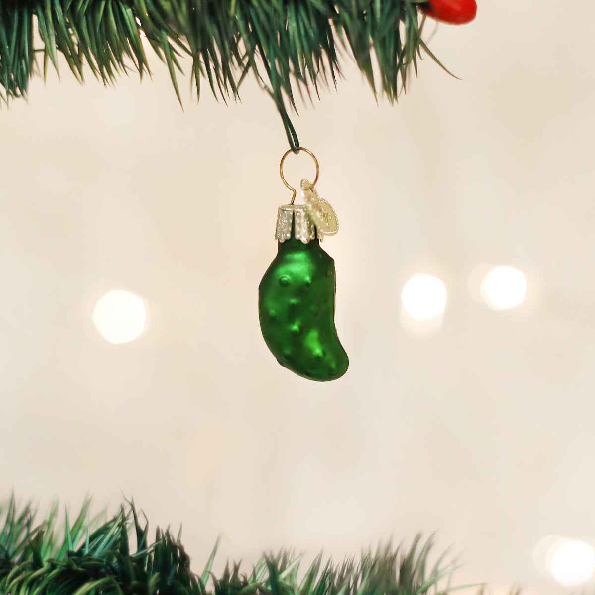 Old World Christmas Miniature Gurken Ornament - hand-blown glass Christmas tree ornament
