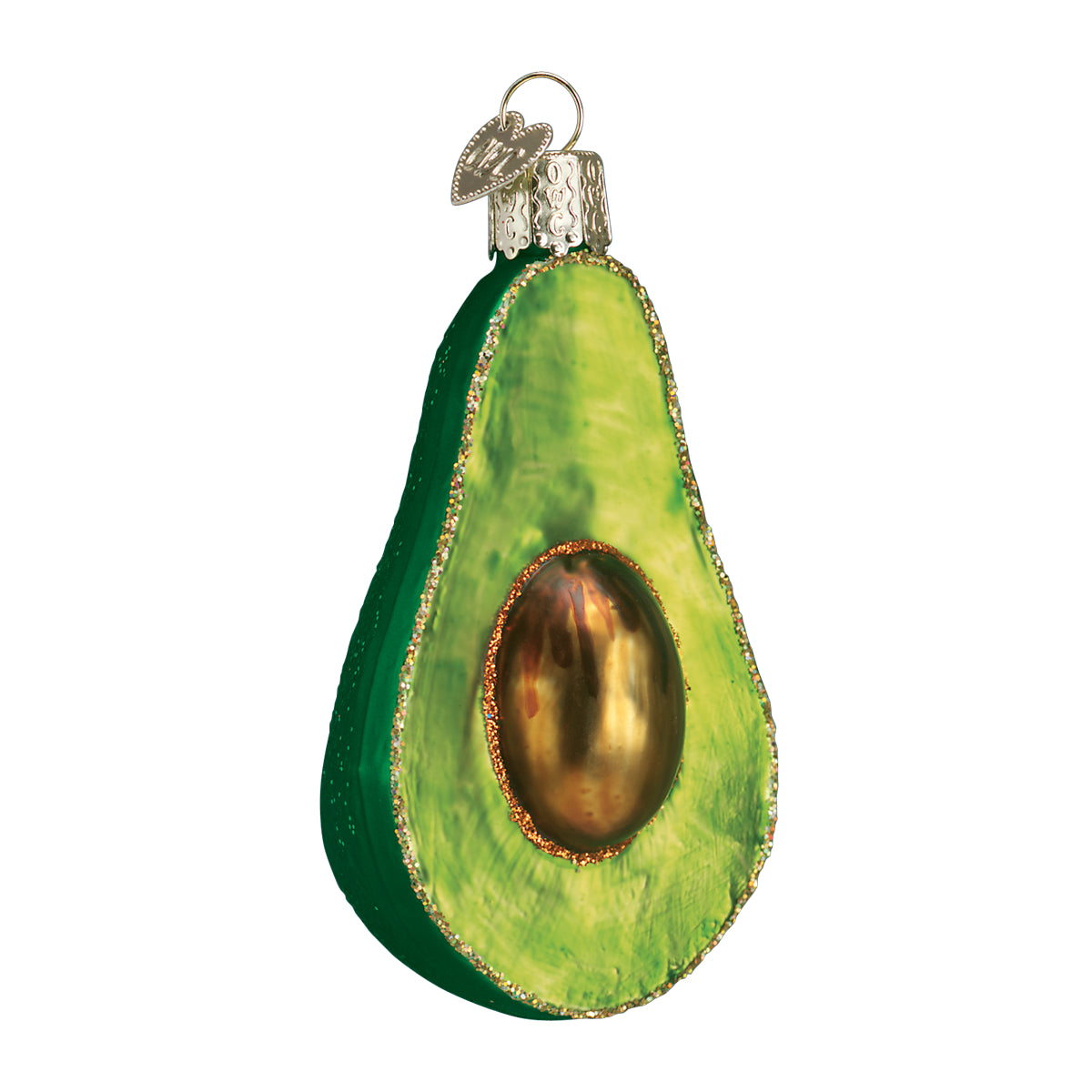 Old World Christmas Avocado Ornament - hand-blown glass Christmas tree ornament (view 3)