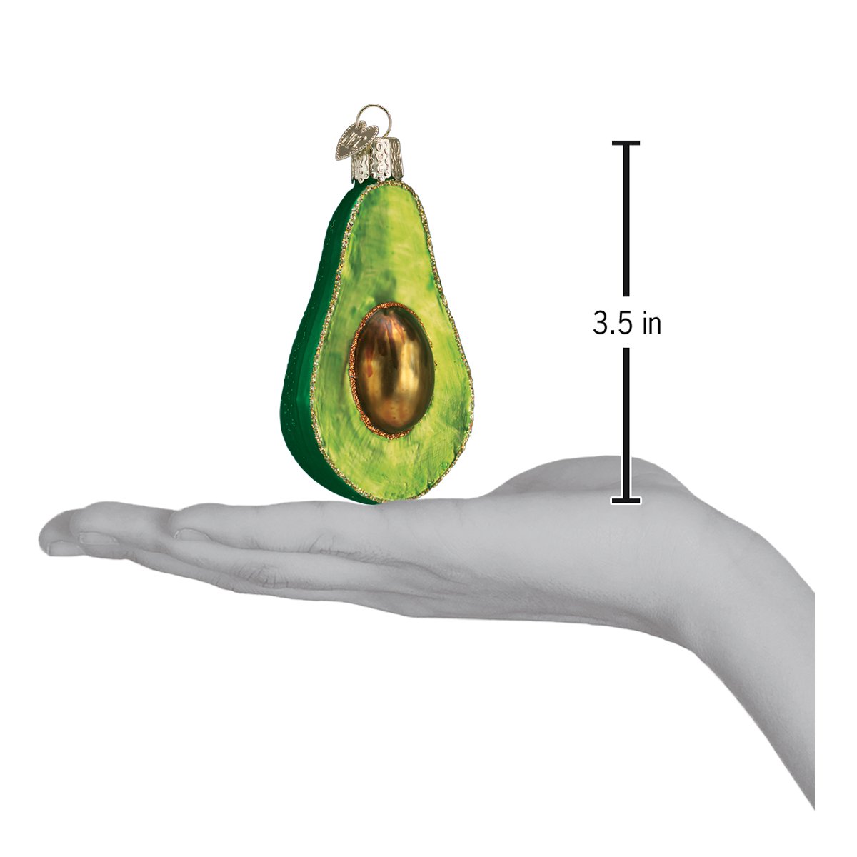 Old World Christmas Avocado Ornament - hand-blown glass Christmas tree ornament (view 4)