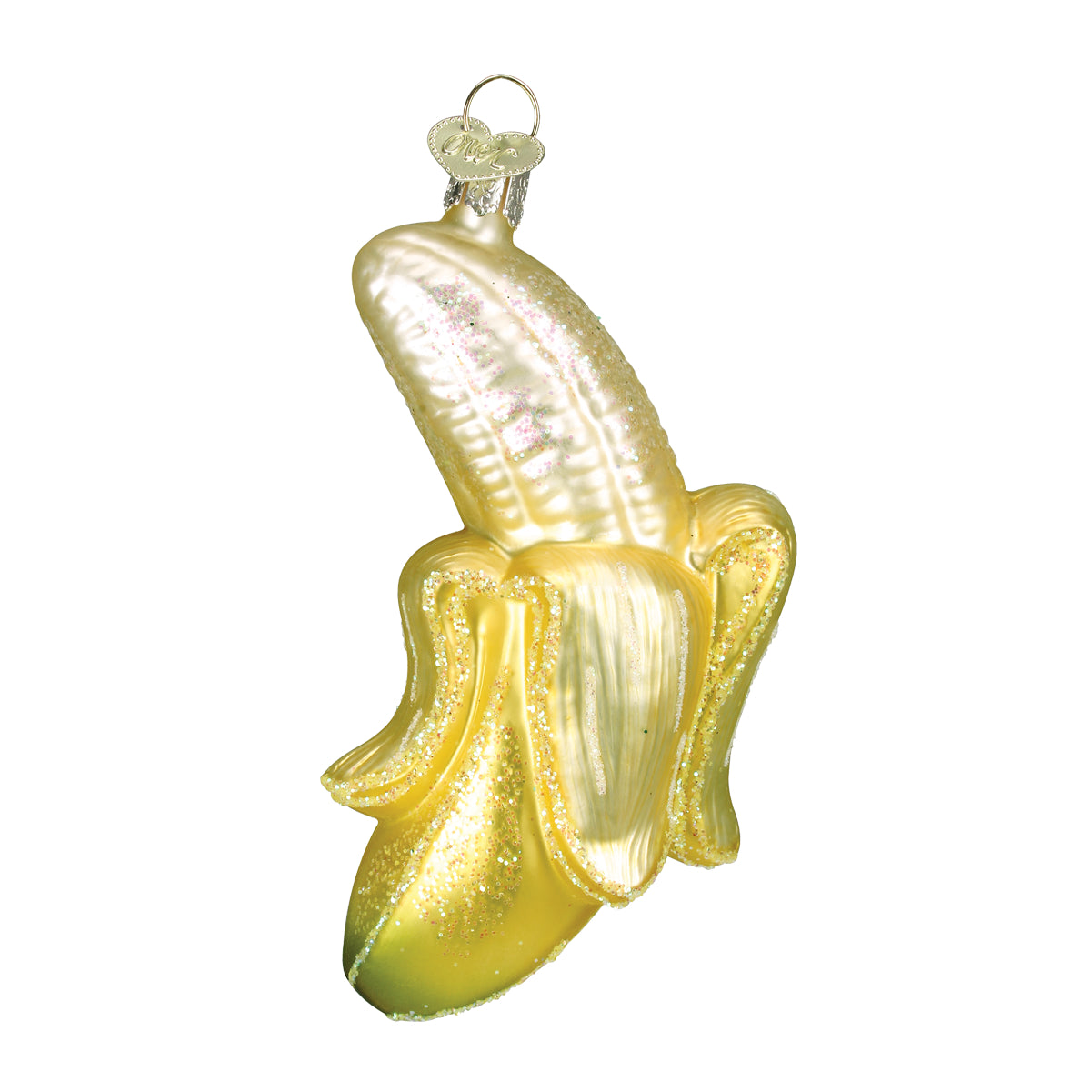 Old World Christmas Peeled Banana Ornament - hand-blown glass Christmas tree ornament (view 3)
