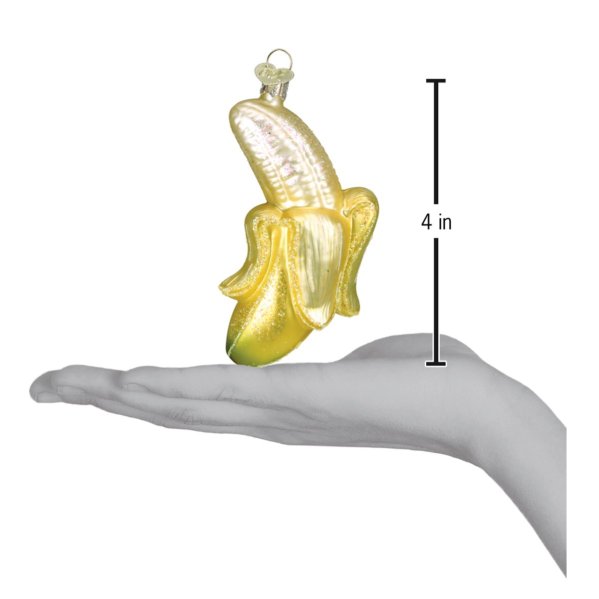 Old World Christmas Peeled Banana Ornament - hand-blown glass Christmas tree ornament (view 4)