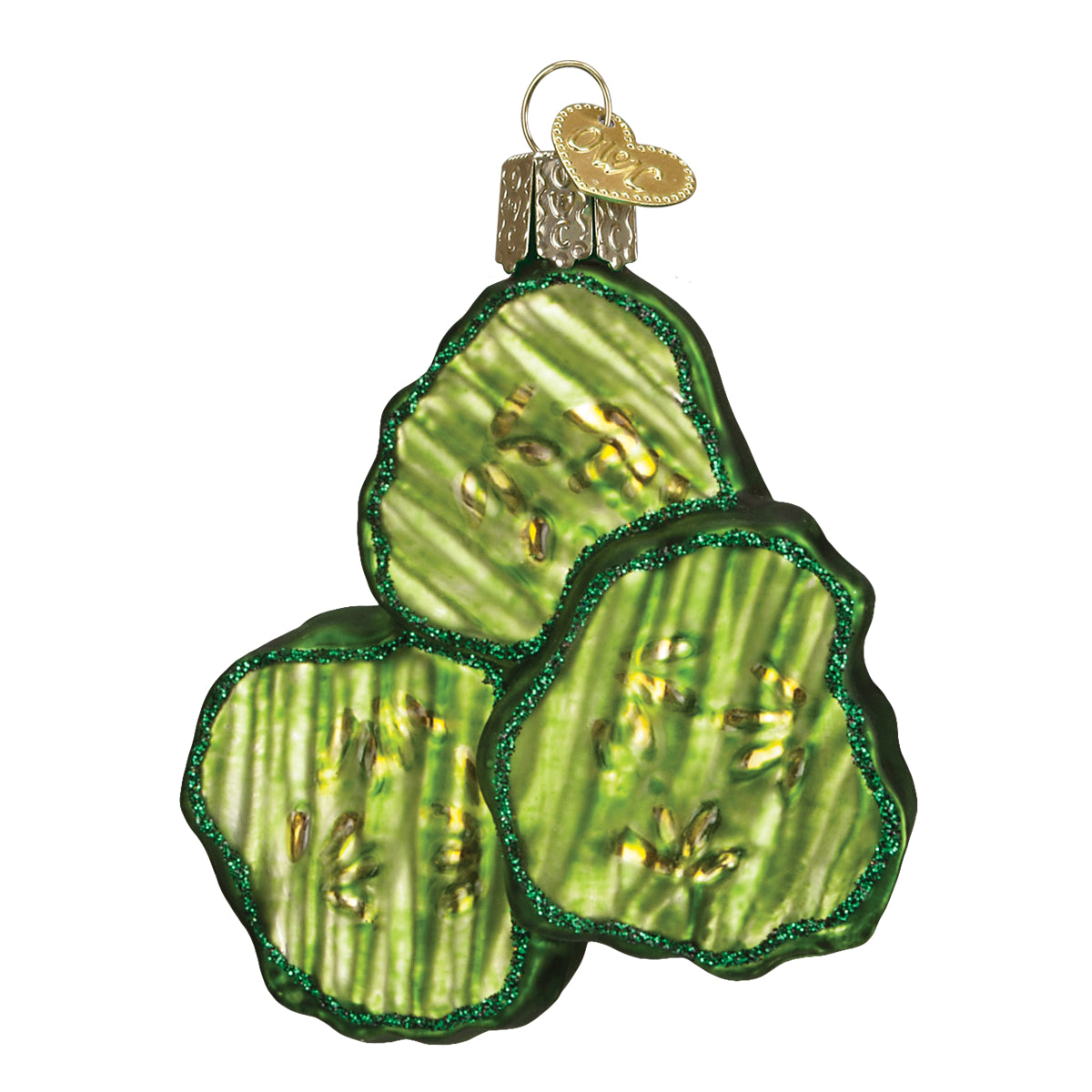 Old World Christmas Pickle Chips Ornament - hand-blown glass Christmas tree ornament (view 3)