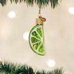 Old World Christmas Lime Slice Ornament - hand-blown glass Christmas tree ornament