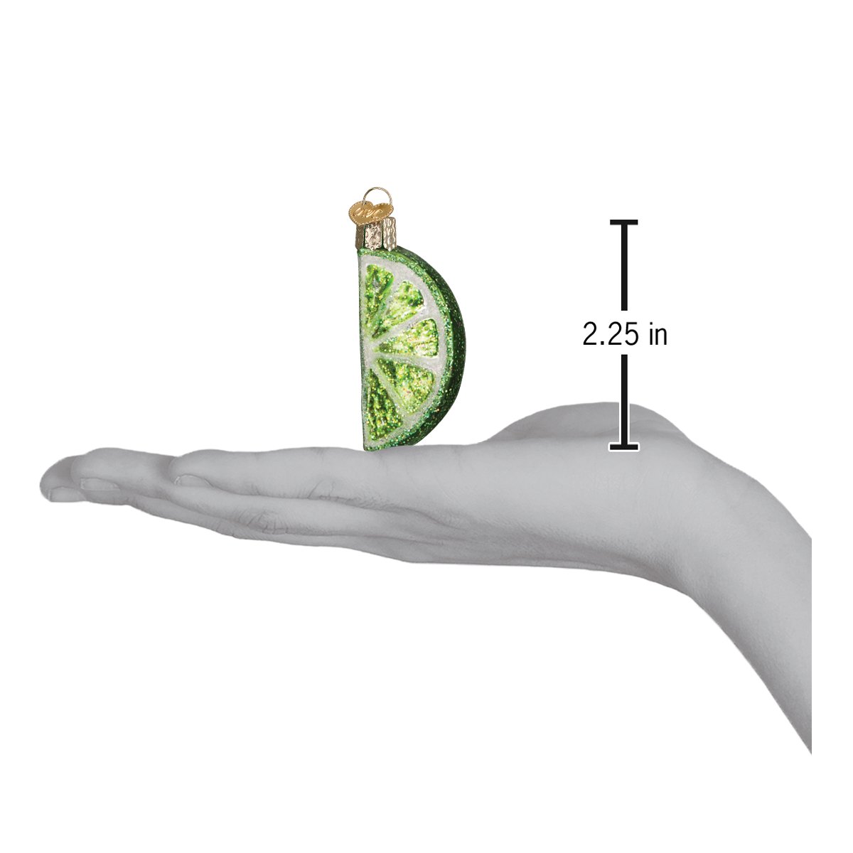 Old World Christmas Lime Slice Ornament - hand-blown glass Christmas tree ornament (view 3)