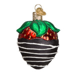 Old World Christmas Chocolate Dipped Strawberry - hand-blown glass Christmas tree ornament (view 3)