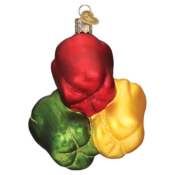 Old World Christmas Bell Peppers Ornament - hand-blown glass Christmas tree ornament (view 4)