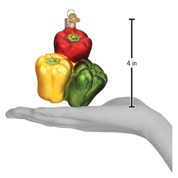 Old World Christmas Bell Peppers Ornament - hand-blown glass Christmas tree ornament (view 6)