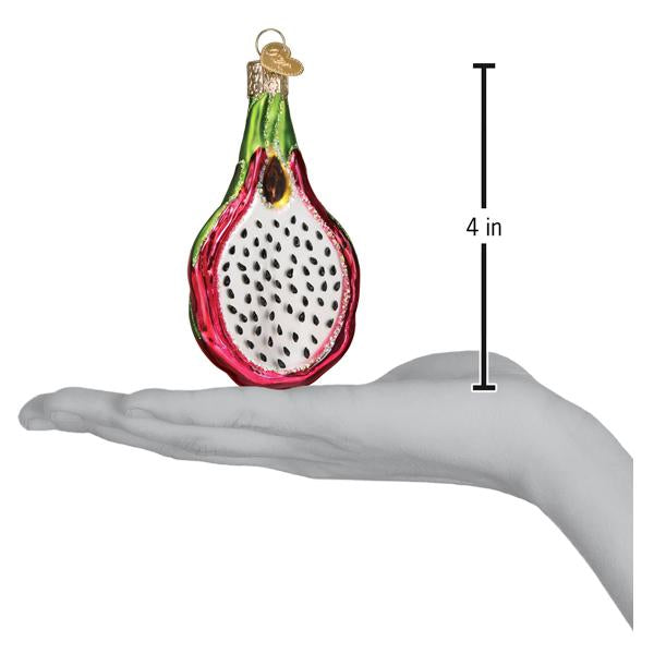 Old World Christmas Dragon Fruit Ornament - hand-blown glass Christmas tree ornament (view 6)