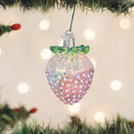 Old World Christmas Shimmering Strawberry Ornament - hand-blown glass Christmas tree ornament