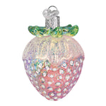 Old World Christmas Shimmering Strawberry Ornament - hand-blown glass Christmas tree ornament (view 2)