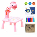 Cartoon Giraffe Projection Painting Study Desk - Cindi Book