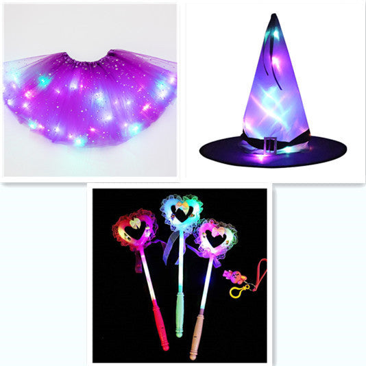 Magical & Luminous  LED Princess Halloween Tutu Skirt Sequins Shiny Skirt - Cindi Book