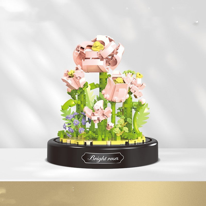 Small Particle Assembly Rose Decoration Toys - Cindi Book