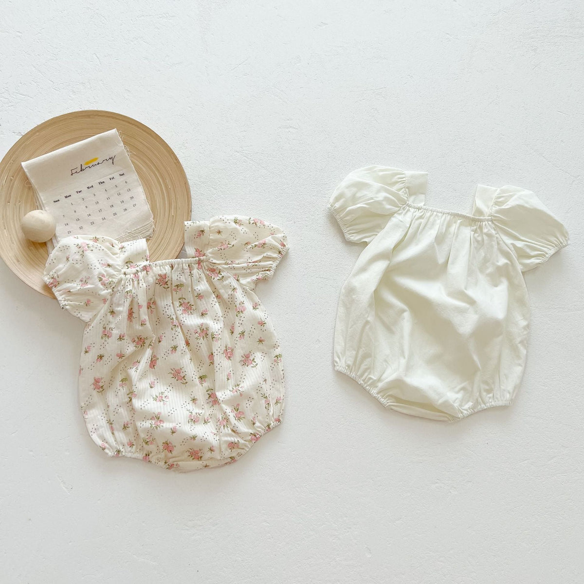 Bow Knot Baby Girl Puff Sleeve Romper - Cindi Book