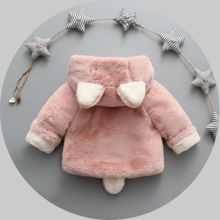 Winter popular girl's plush plush coat baby - Cindi Book