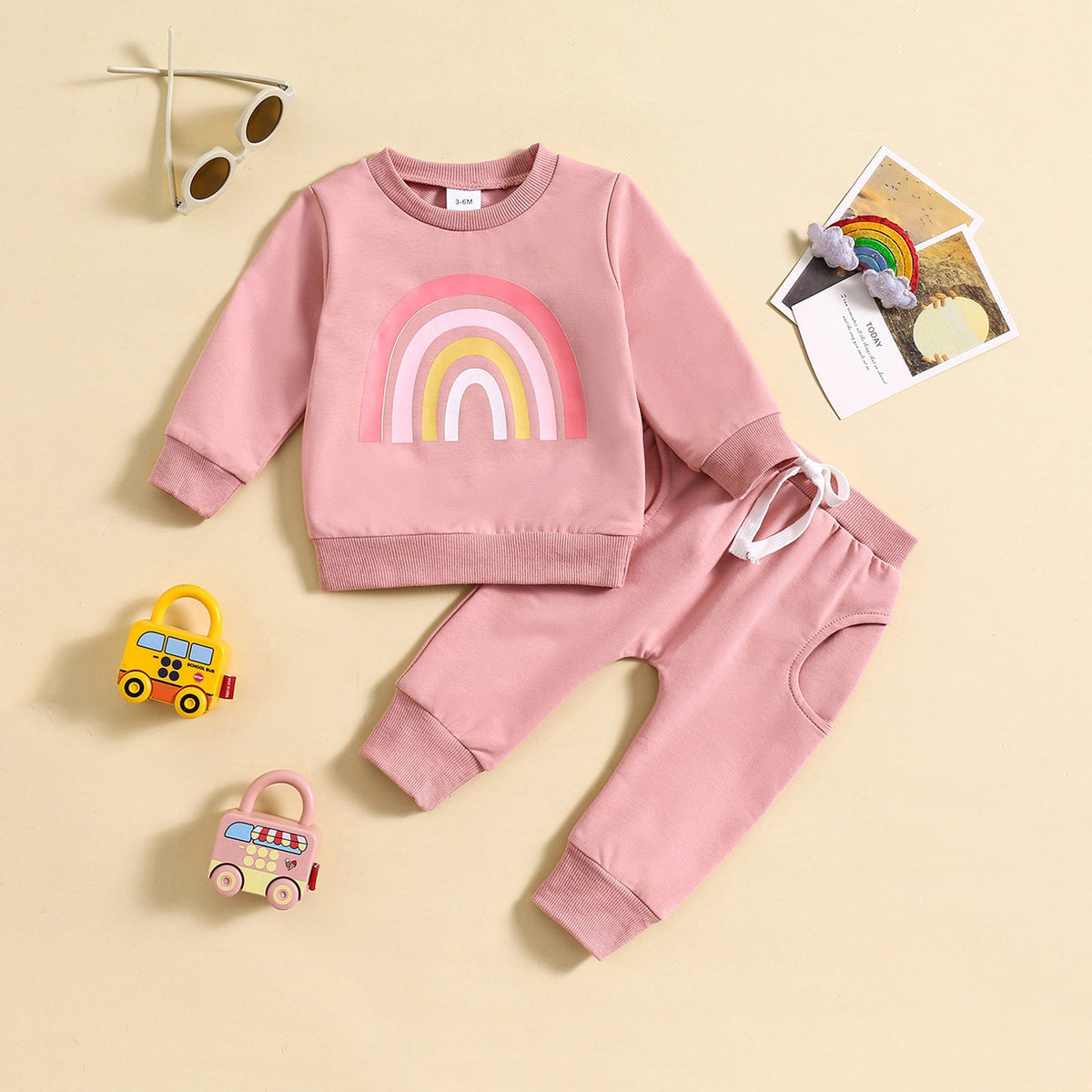 Children's Suit 0-3 Years Old Girl's Clothes Long-sleeved Sweater Fashionable Outer Wear Sweatpants - Cindi Book