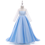 Mesh Long Sleeve Trailing Girls' Dress - Cindi Book
