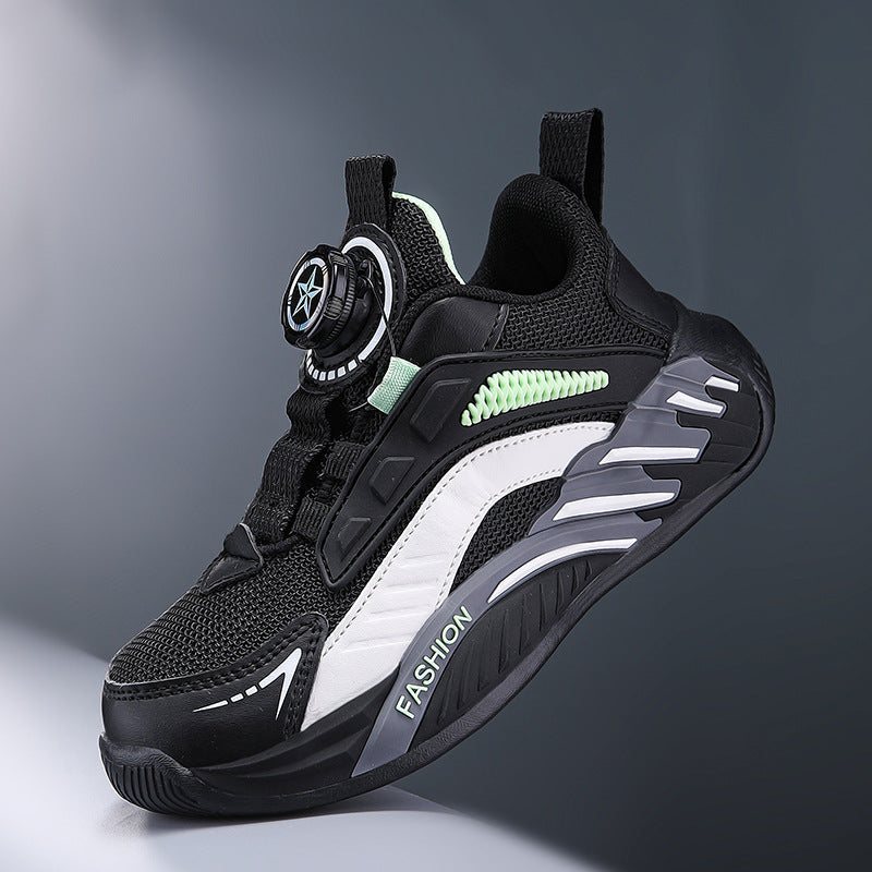 New Autumn Non-Slip Soft-Soled Running Sneakers With Rotating Buckles For Older And Teenage Kids - Cindi Book