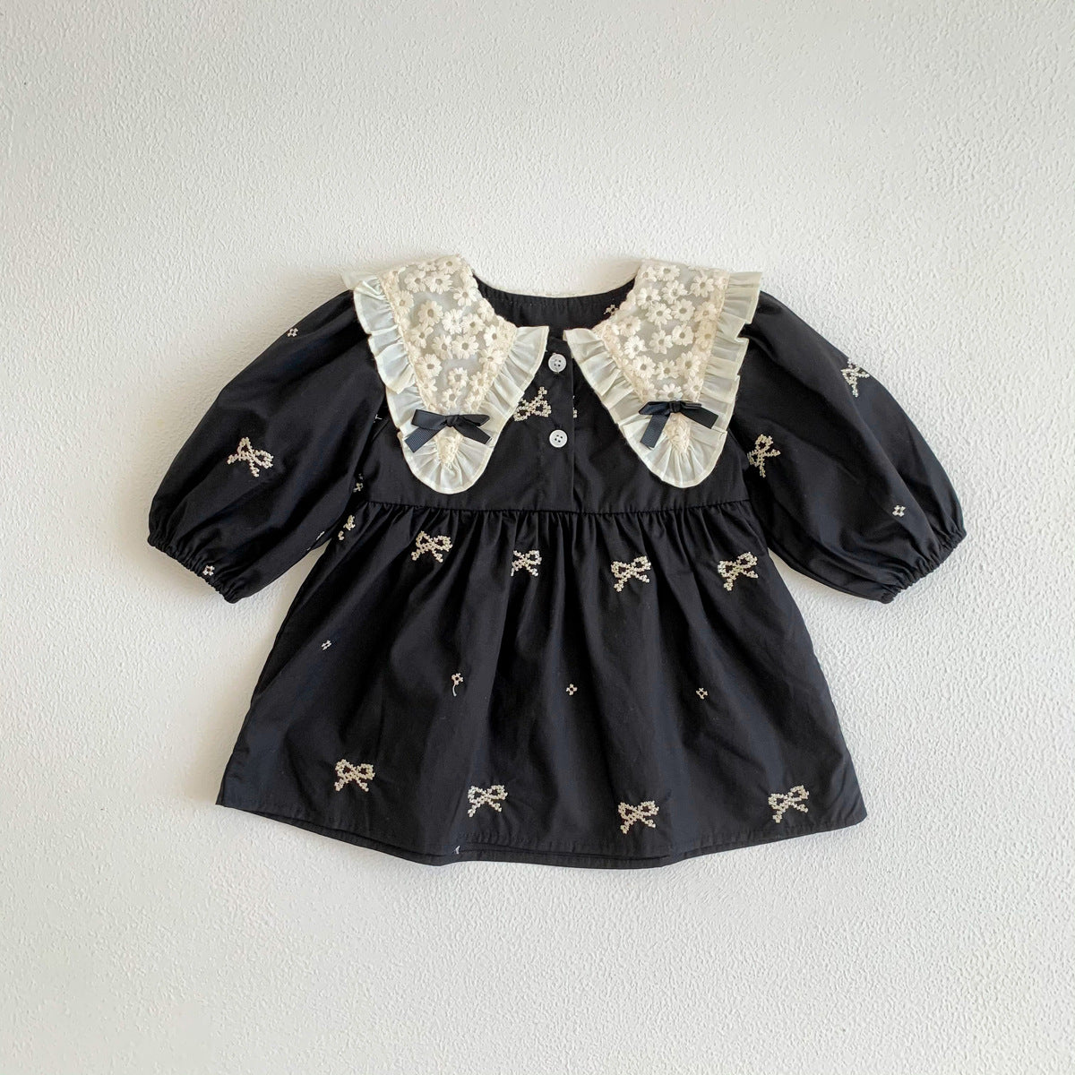 Autumn Clothes Baby's Gown Doll Collar Lace Embroidery - Cindi Book