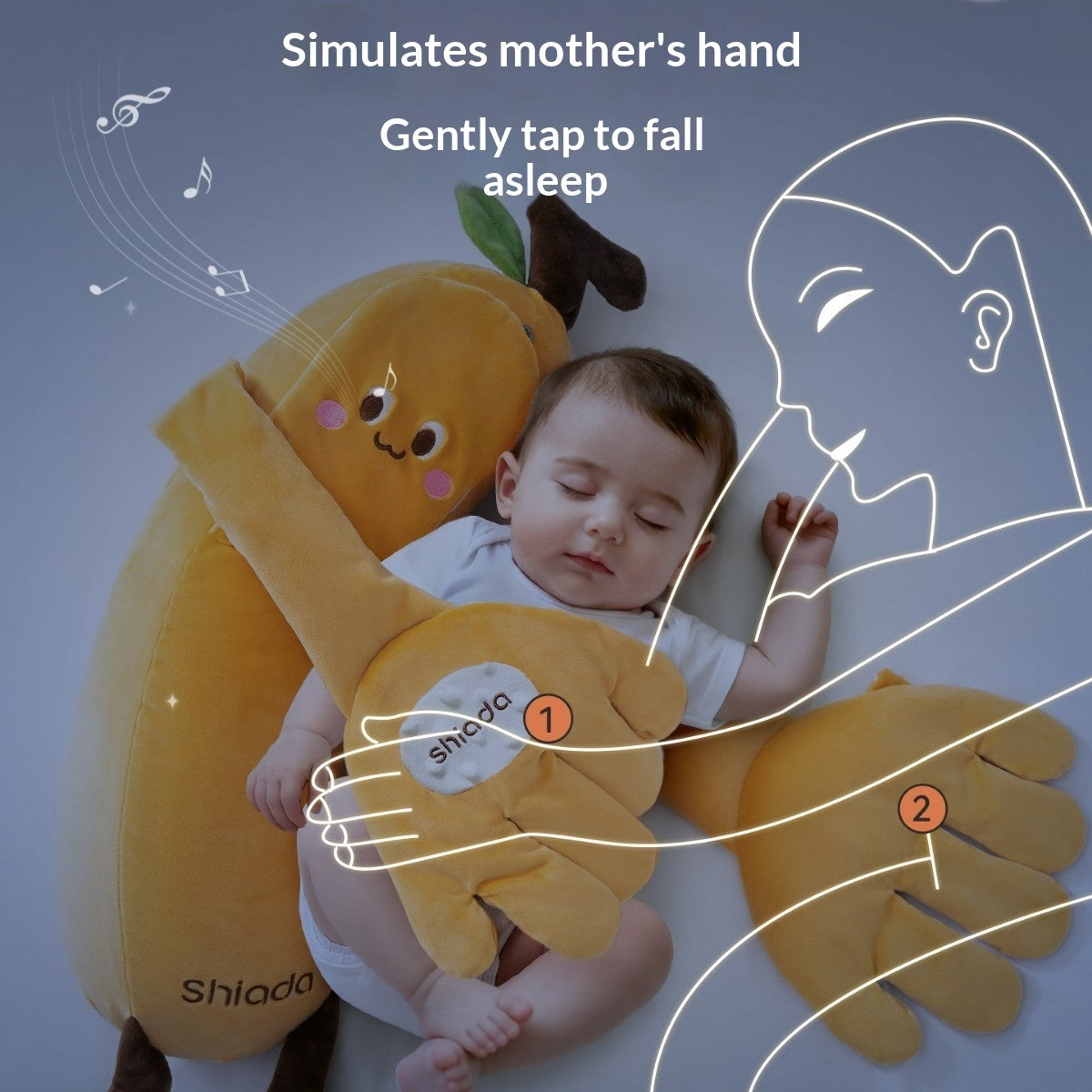 Baby Soothing Hand-Shaped Patting Sleep Aid Doll Pillow - Cindi Book