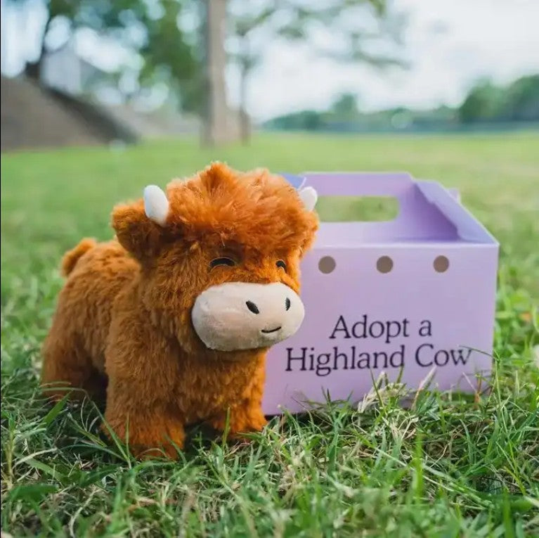Brown Highland Cow Creative Plush Puppet and Doll