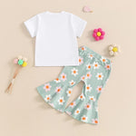 Letter Printed Long Sleeve Bell-bottom Pants - Cindi Book