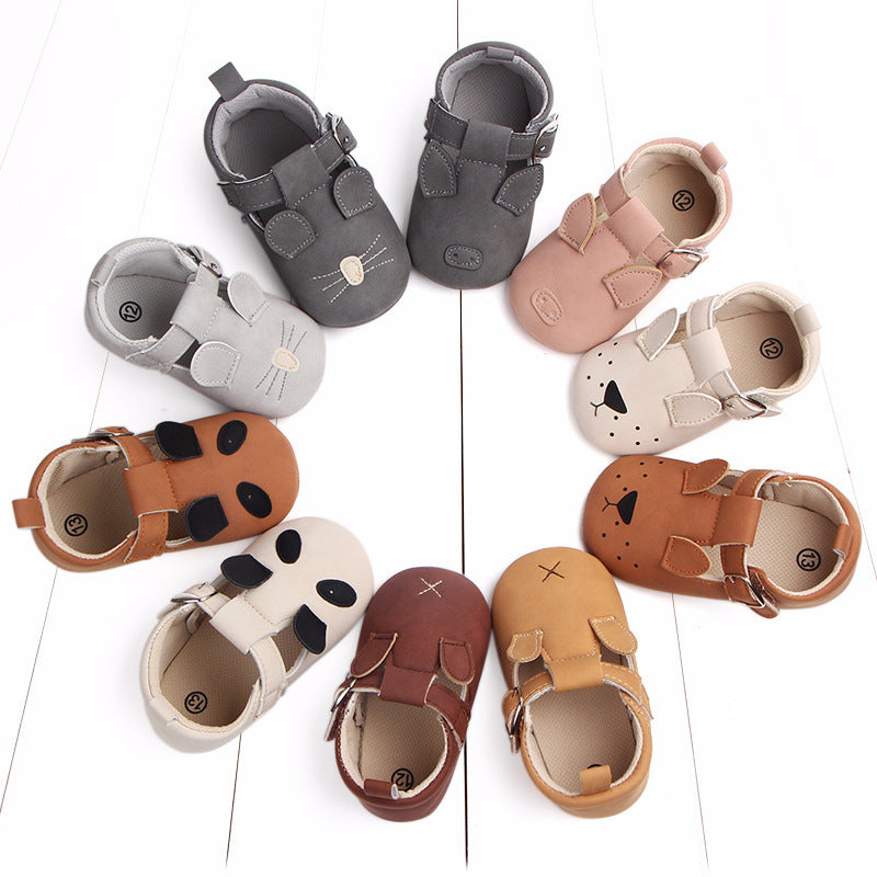 Spring and Autumn Cartoon Animal Baby Shoes Matte Leather Non-Slip Soft Bottom Baby Shoes 0884