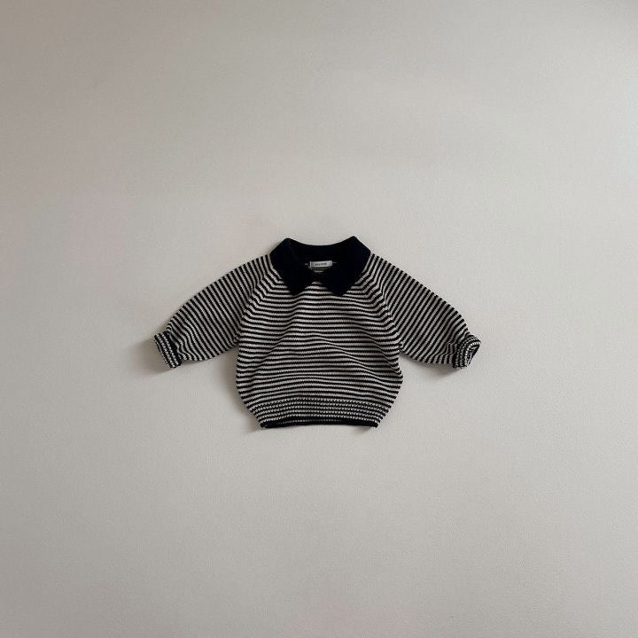 Children's Polo Collar Stripes Knitted Sweater - Cindi Book
