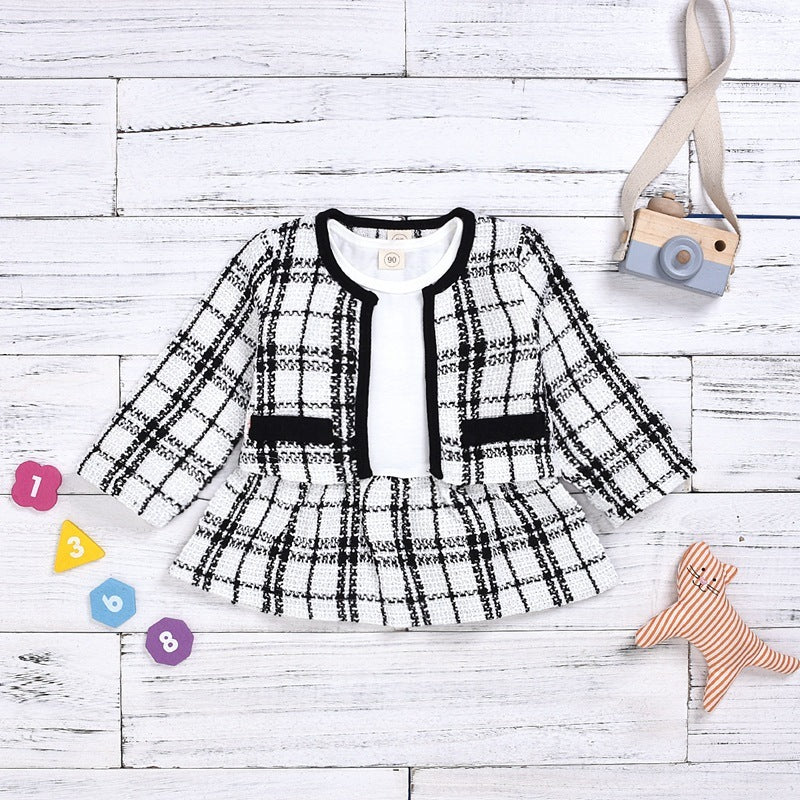 Long-sleeved Dresses Two-piece Children's Baby Small Incense Wind Suit - Cindi Book