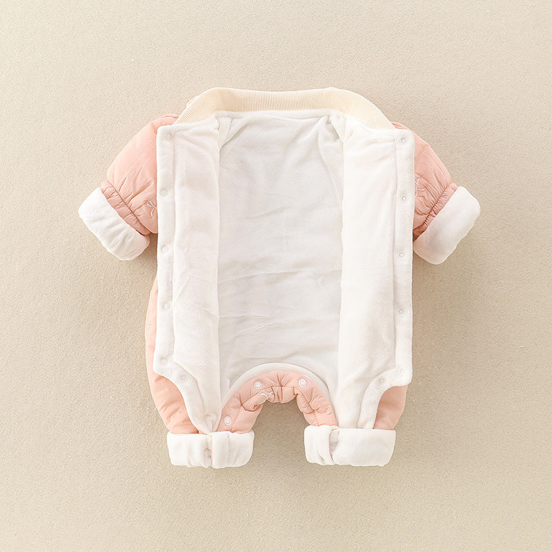 Girls' Baby Cute Jumpsuit Thickened Outer Wear Days Warm In Late Autumn - Cindi Book