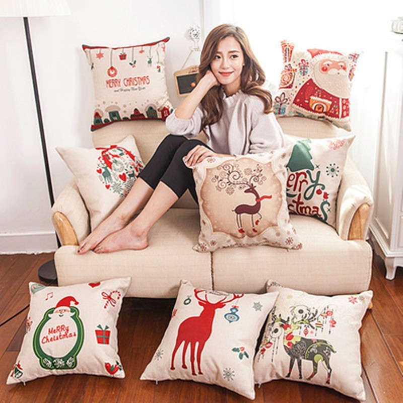 Christmas Hot-selling Home Sofa Office Creative Linen Pillowcase - Cindi Book