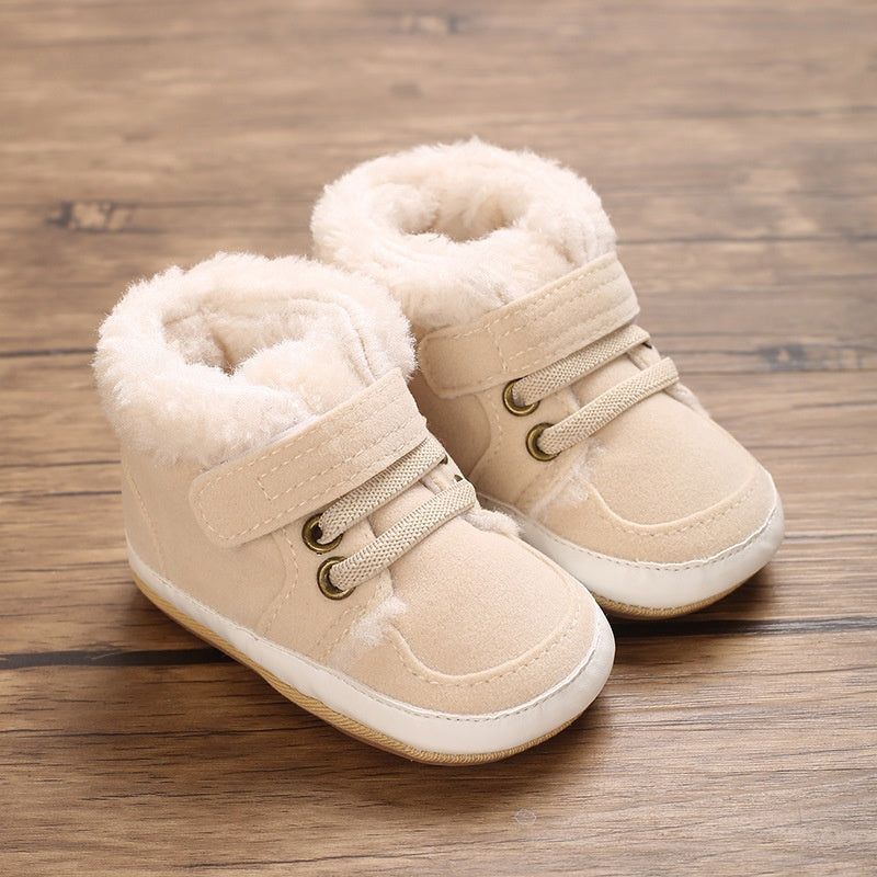 Solid-color Plush Warm Soft And Non-slip Rubber Shoes - Cindi Book