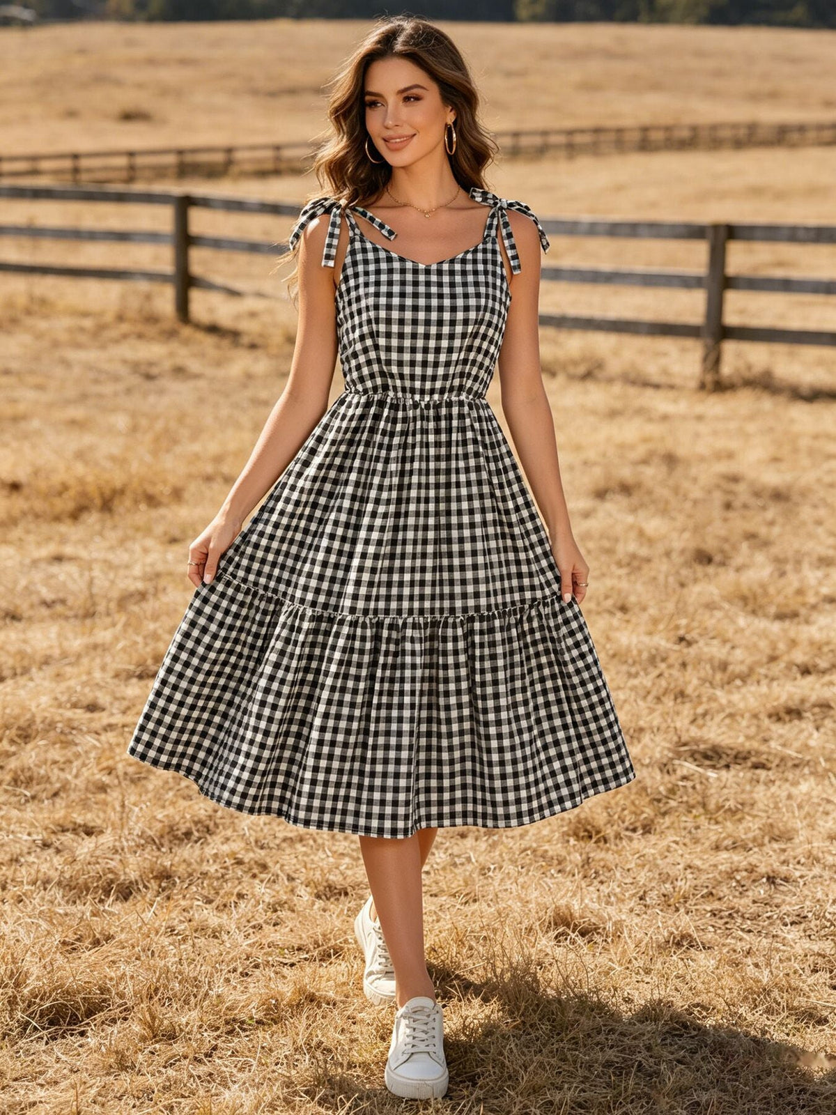 Rylee Faith Designs - Mommy & Me Adult Plaid Smocked Dress - alternate view 2