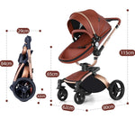 High Landscape Baby Stroller 360-degree Rotation 3-in-1 Basket Foldable - Cindi Book