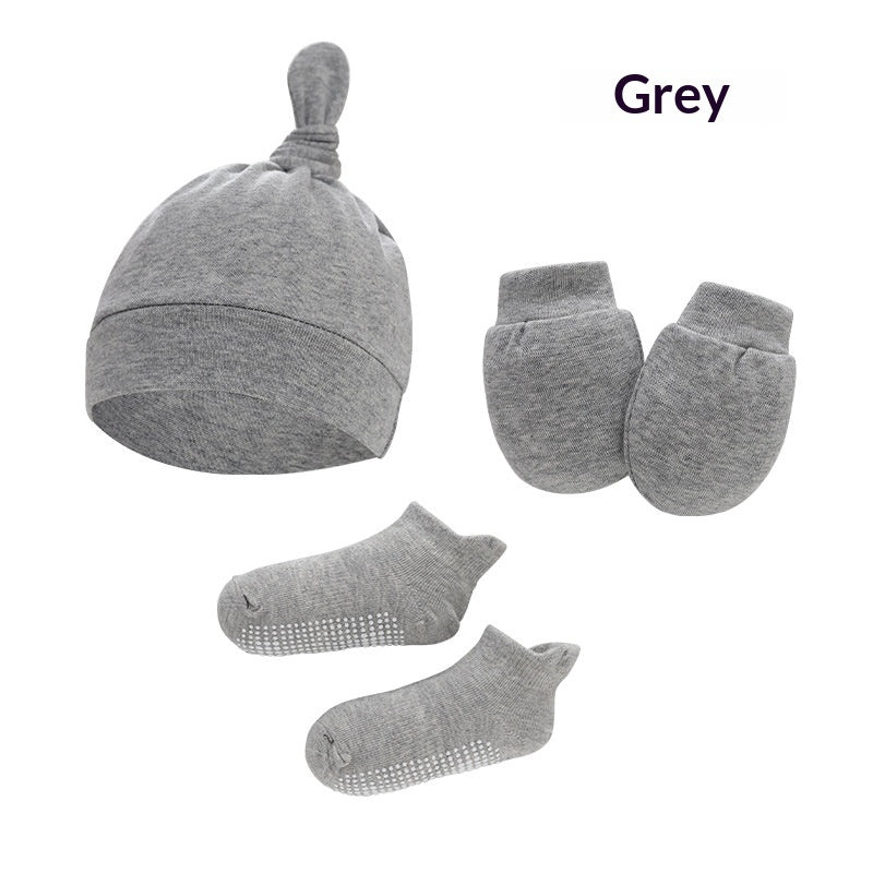 Newborn Hat Mittens And Socks Set With Rubber-soled Shoes - Cindi Book