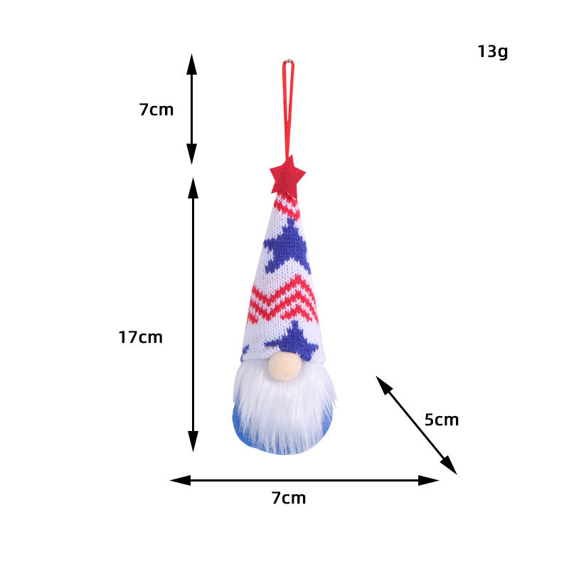 Star Striped Knitted Hat Decoration Small Pendant - Cindi Book