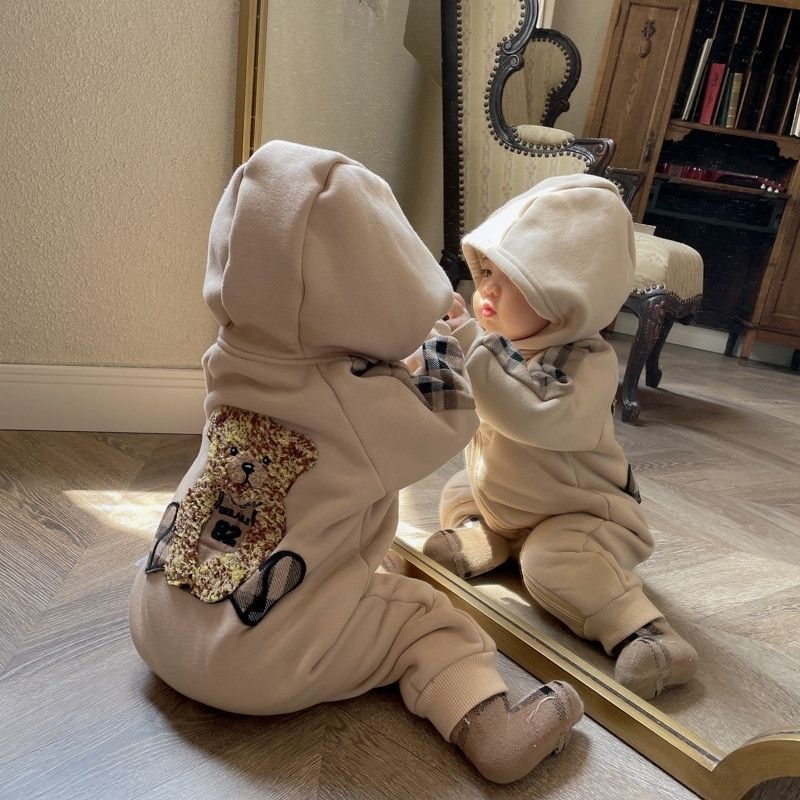 AutumnWinter Fleece- Lined Onesie For Newborn Babies - Cindi Book