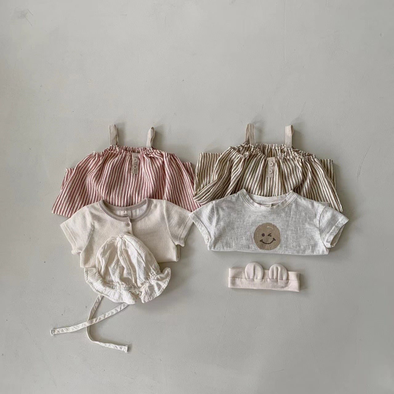 Summer Infant Thin Vertical Striped Suspender Jumpsuit - Cindi Book