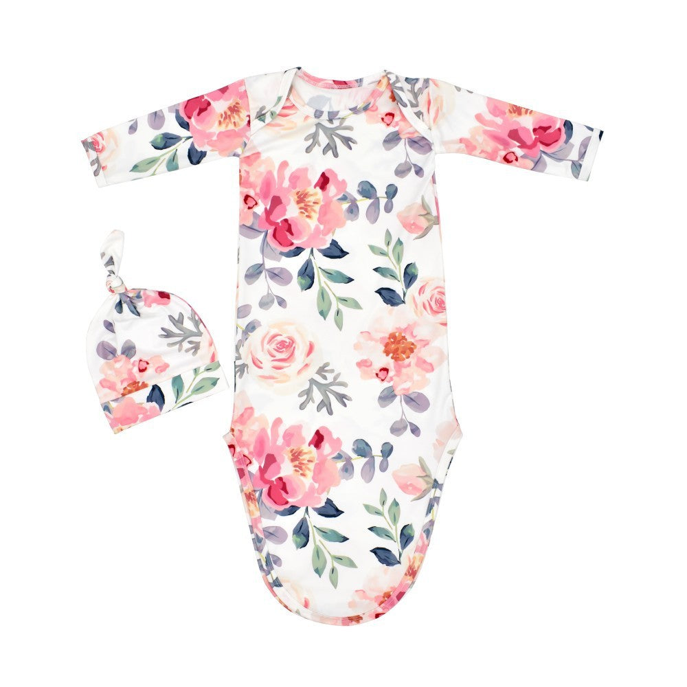 Newborn Knotted Nightgown Baby Sleeping Bag Print - Cindi Book