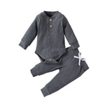 Boys And Girls Stand-up Collar Jumpsuit Long-sleeved Romper Trousers Two-piece Set - Cindi Book